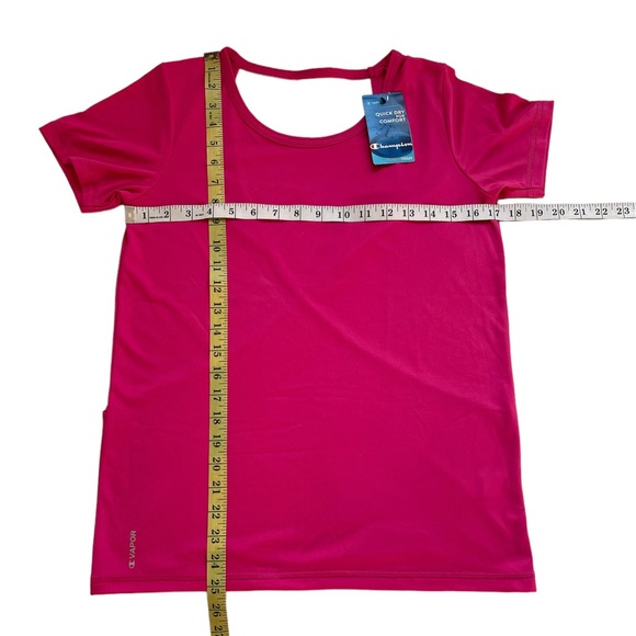 Champion Women’s Size S open Back Athlete Loose Casual Short Sleeve T-Shirt Pink - Picture 3 of 12